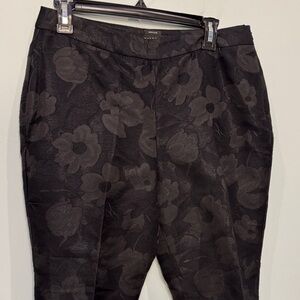Talbots Heritage black floral jacquard  Floral Ankle Pants Size 10P